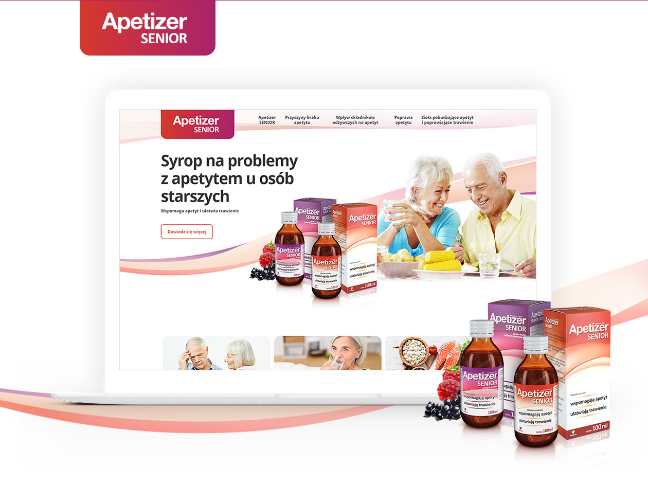 Apetizer Senior - strona produktowa zrealizowana przez Quality Pixels