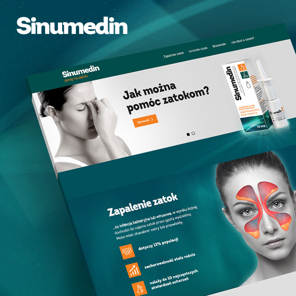 Sinumedin - strona produktowa zrealizowana przez Quality Pixels