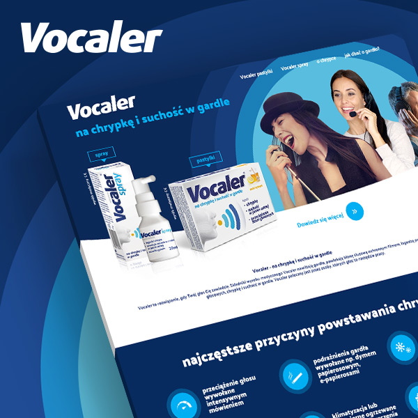 Vocaler - strona produktowa zrealizowana przez Quality Pixels
